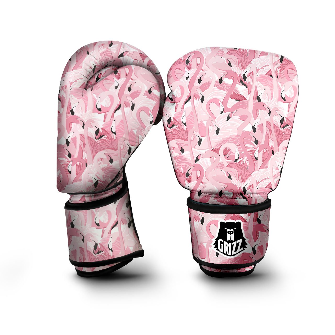 Flamingo Pink Print Pattern Boxing Gloves-grizzshop