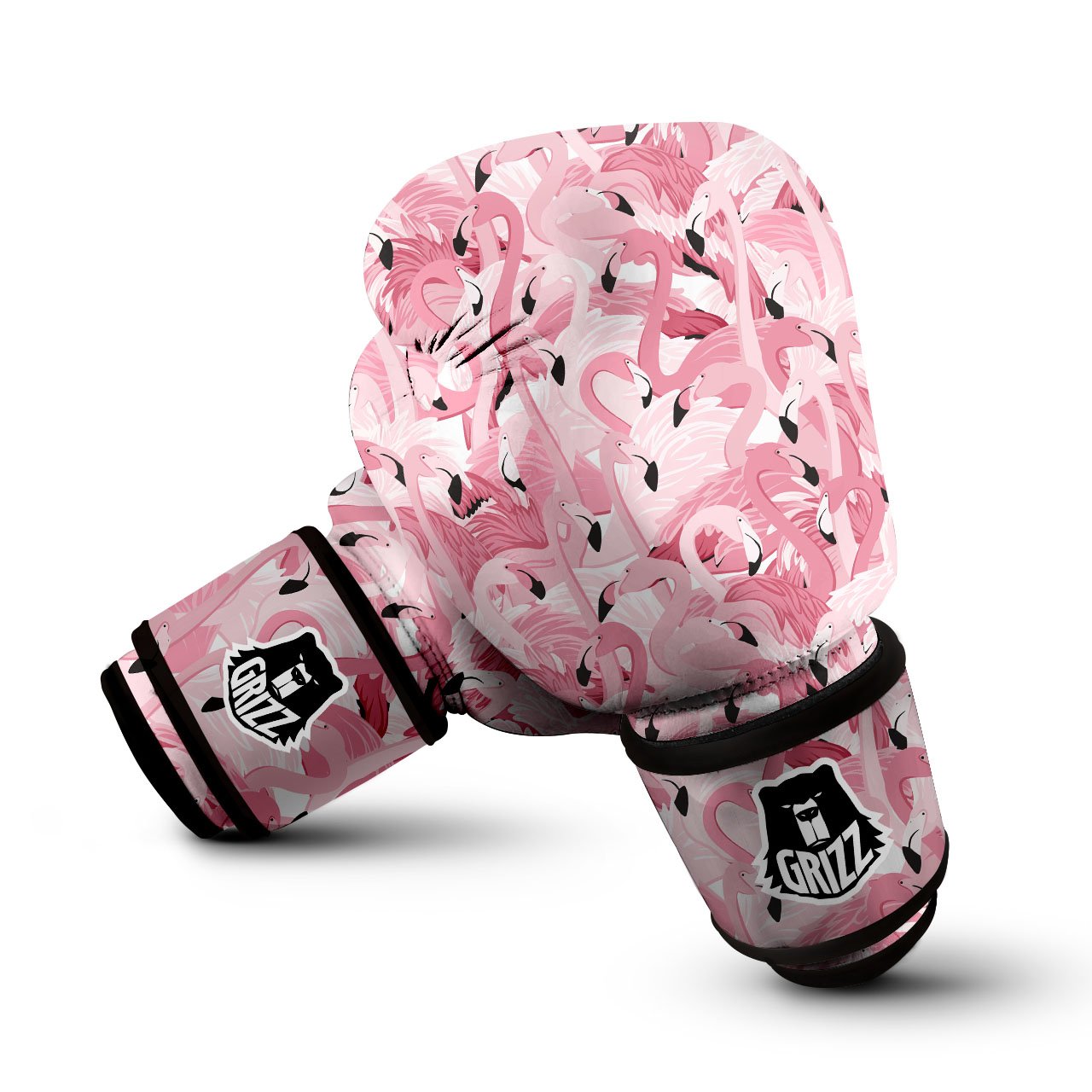 Flamingo Pink Print Pattern Boxing Gloves-grizzshop