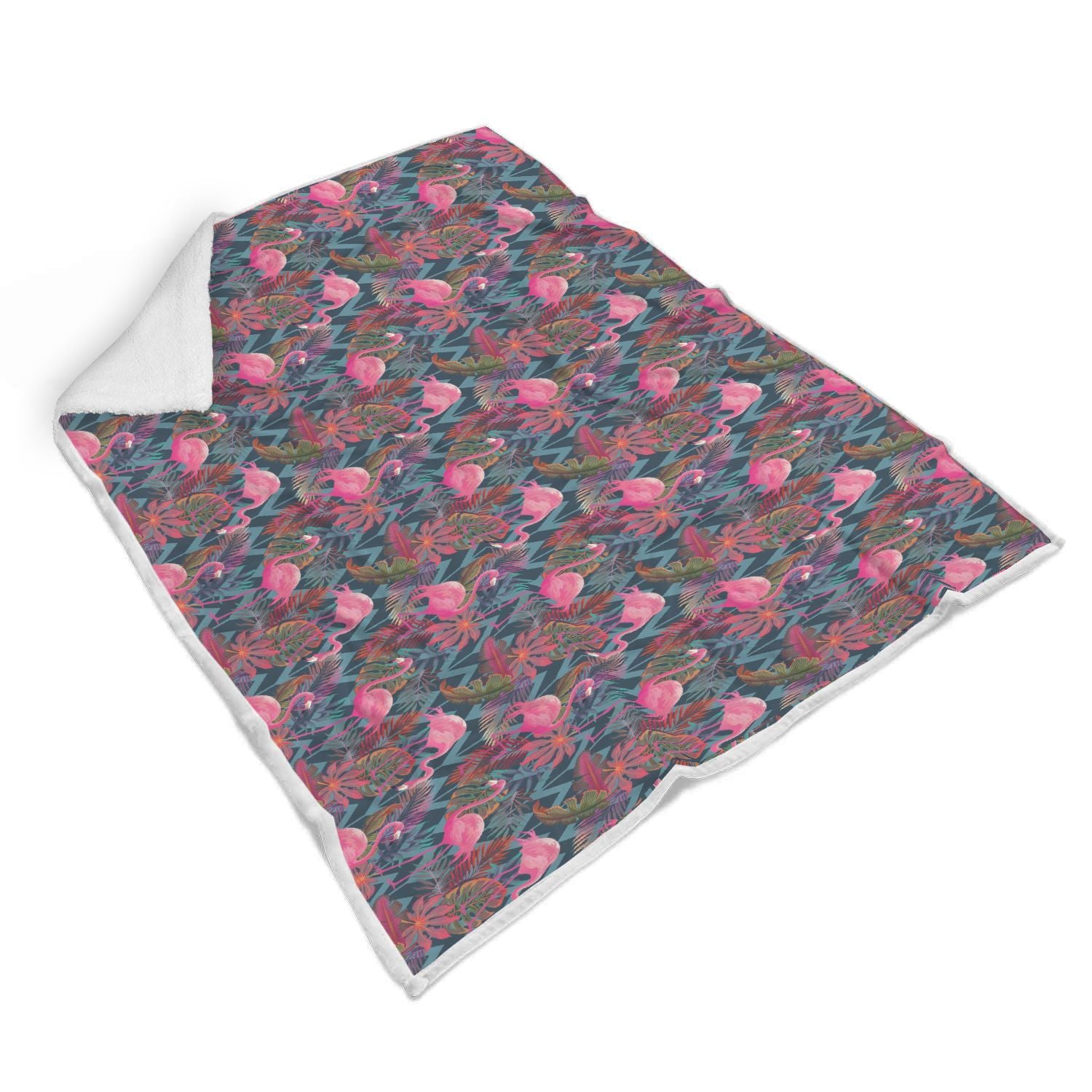 Flamingo Stripe Hawaiian Tropical Pattern Print Throw Blanket-grizzshop