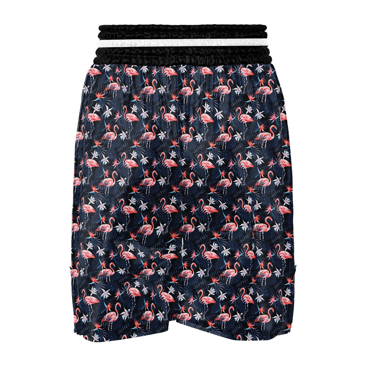 Flamingo Tropical Dark Print Pattern Boxing Shorts-grizzshop