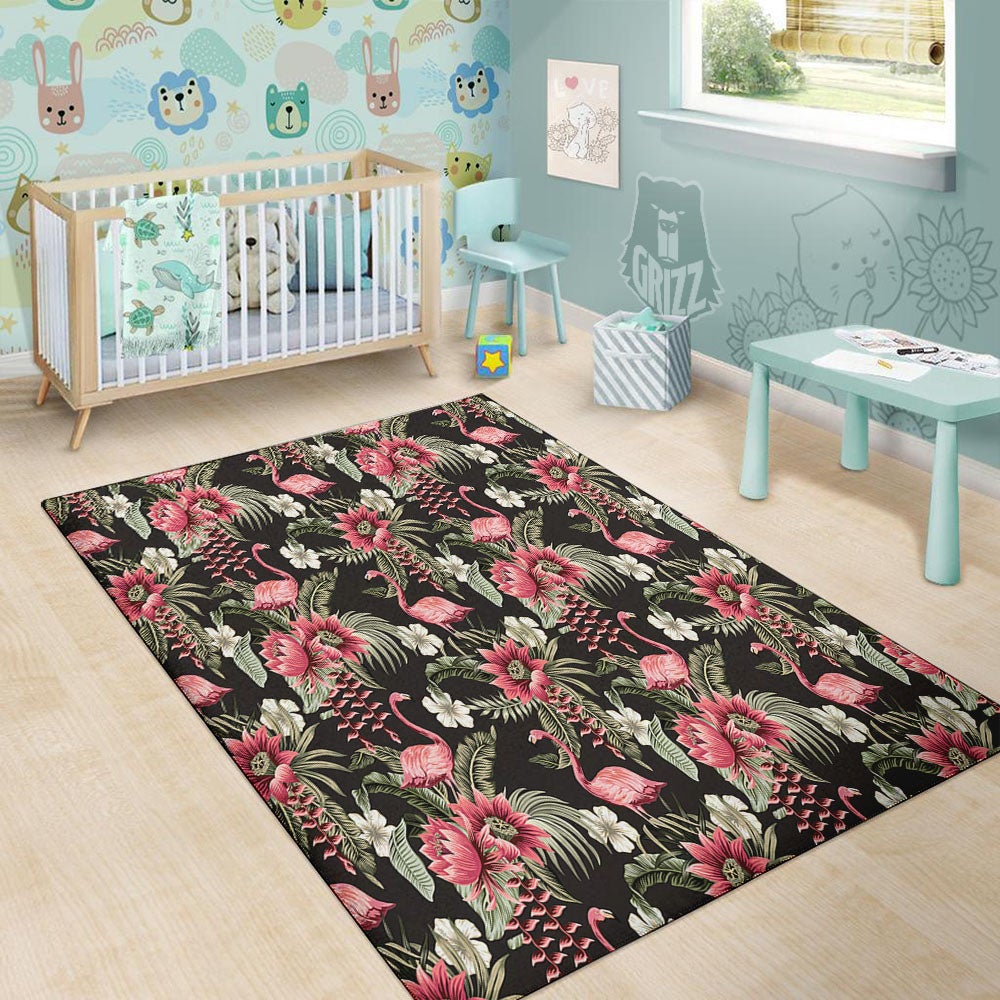 Flamingo Vintage Print Pattern Floor Mat-grizzshop