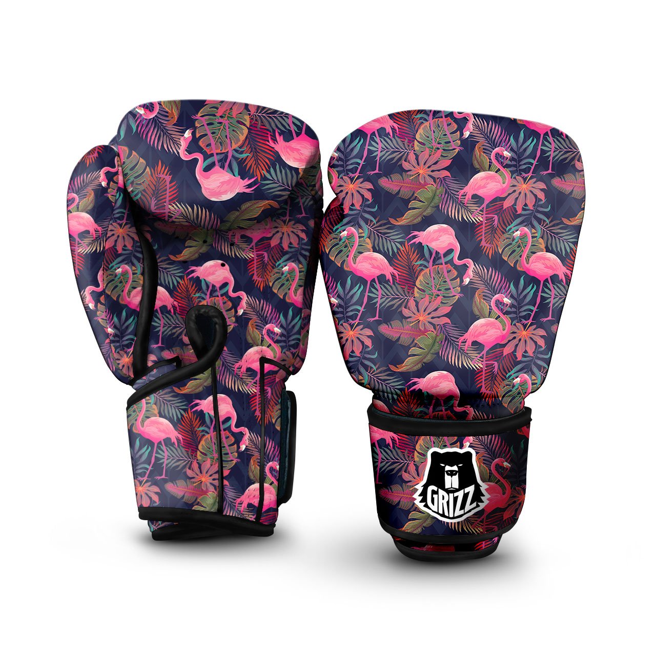 Flamingo Watercolor Print Pattern Boxing Gloves-grizzshop