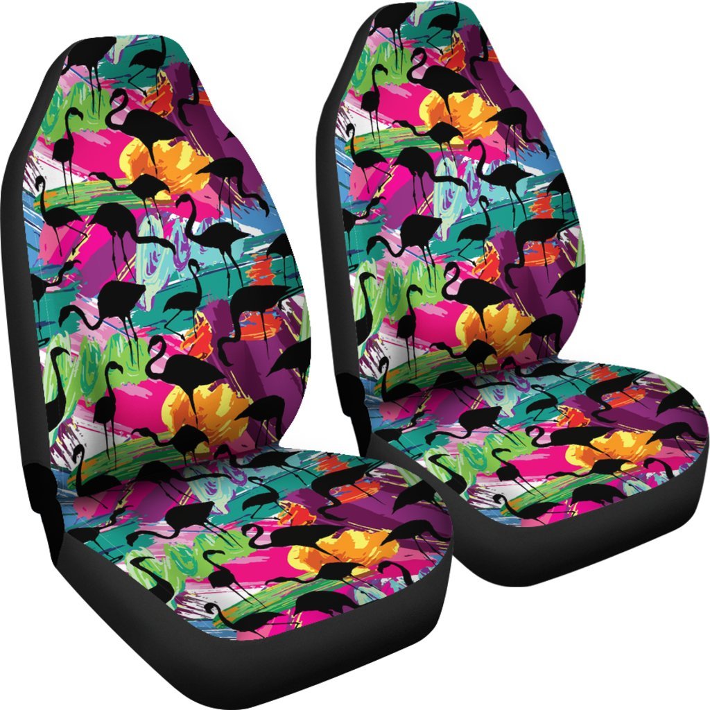 Flamingo Hawaiian Tropical Colorful Pattern Print Universal Fit Car Seat Cover-grizzshop