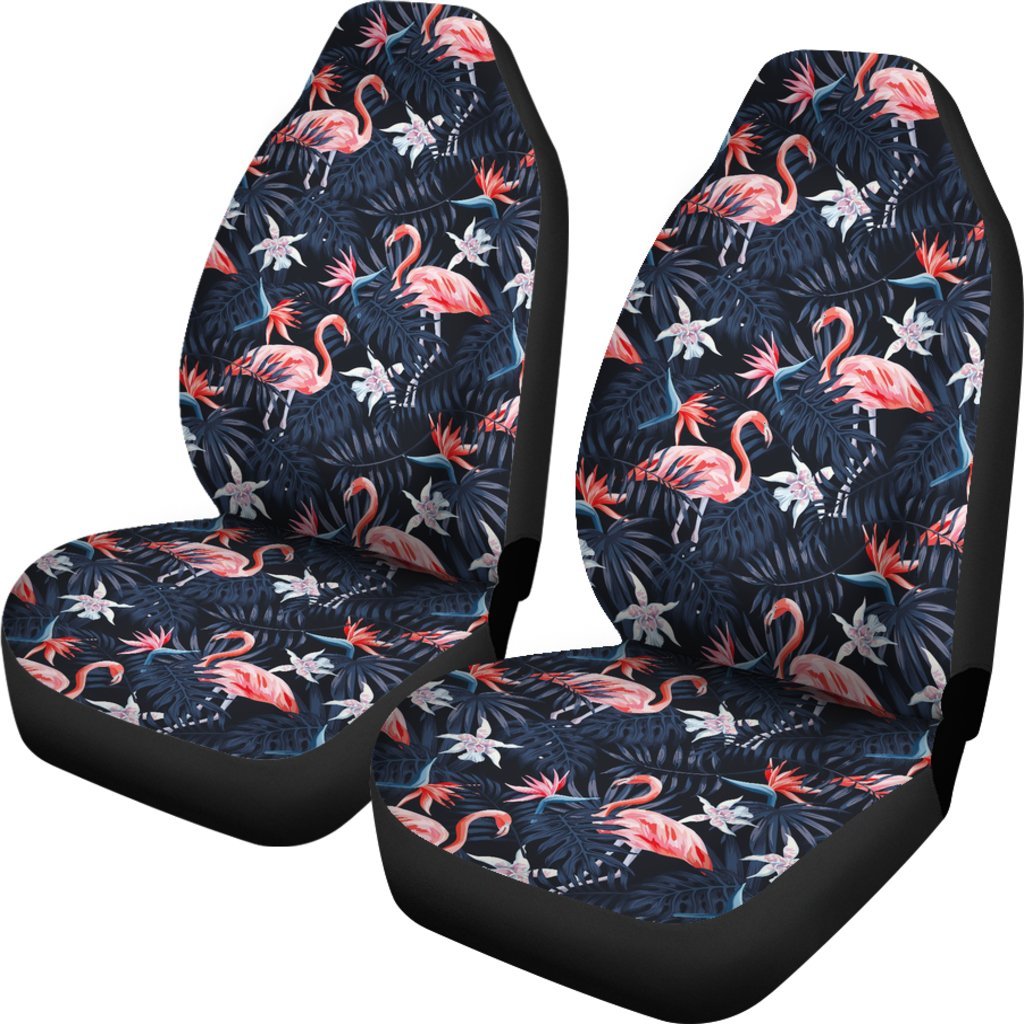 Flamingo Tropical Palm Leaves Hawaiian Floral Pattern Print Universal Fit Car Seat Cover-grizzshop