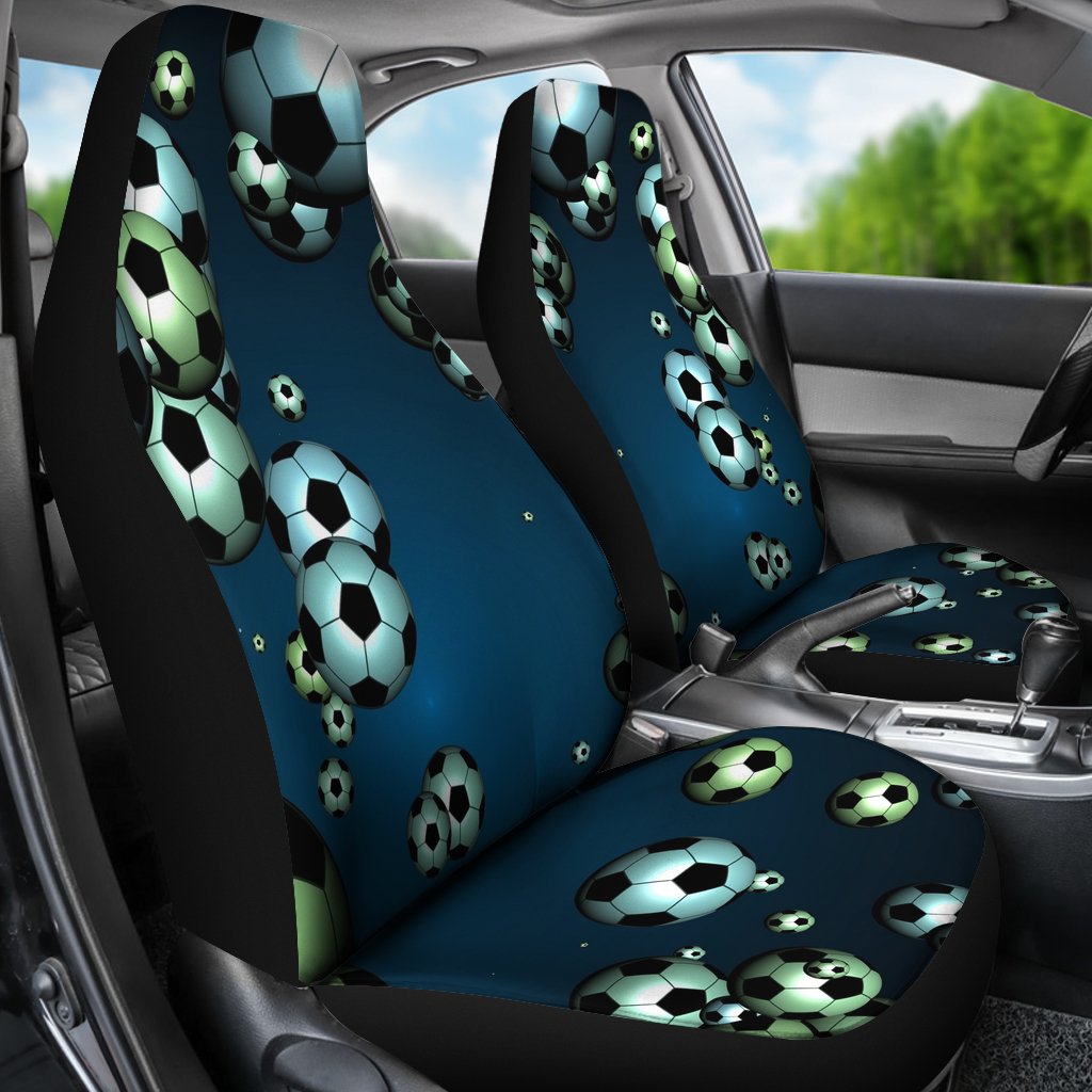 Floating Soccer Pattern Print Universal Fit Car Seat Cover-grizzshop