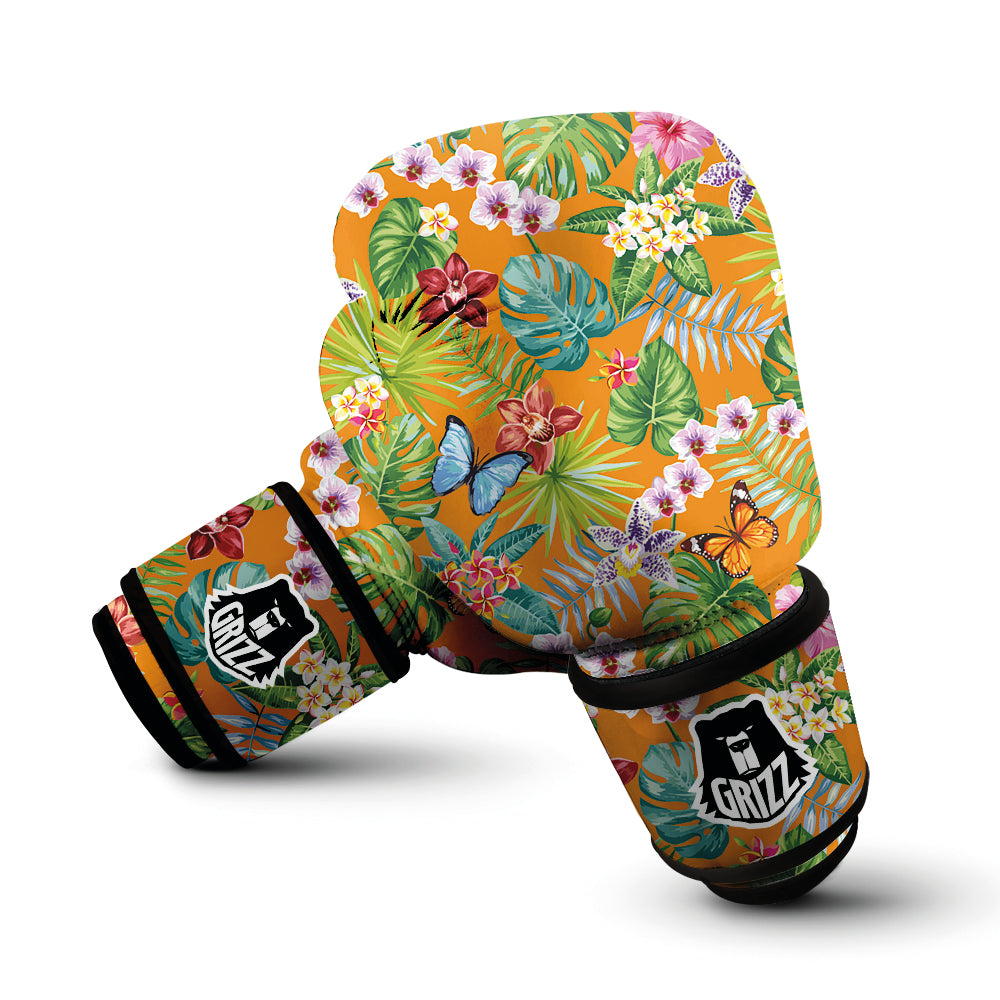 Floral Aloha Hawaii Print Pattern Boxing Gloves-grizzshop