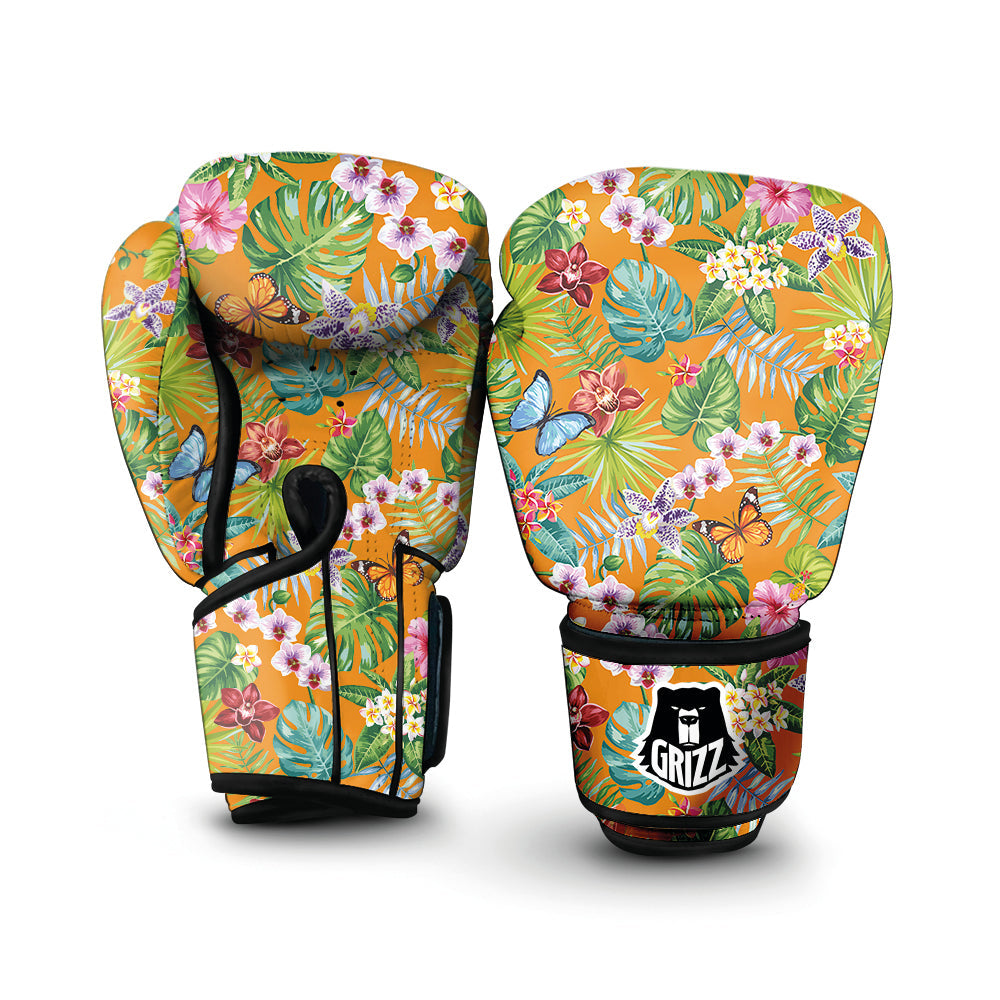 Floral Aloha Hawaii Print Pattern Boxing Gloves-grizzshop