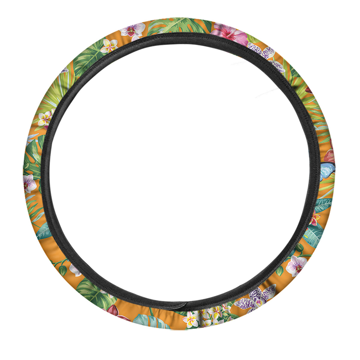 Floral Aloha Hawaii Print Pattern Car Steering Wheel Cover-grizzshop