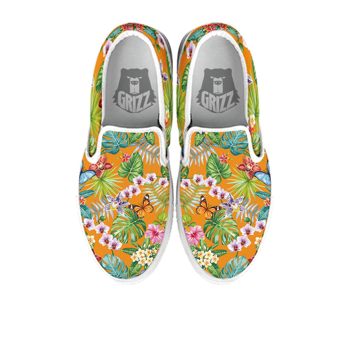 Floral Aloha Hawaii Print Pattern White Slip On Shoes-grizzshop