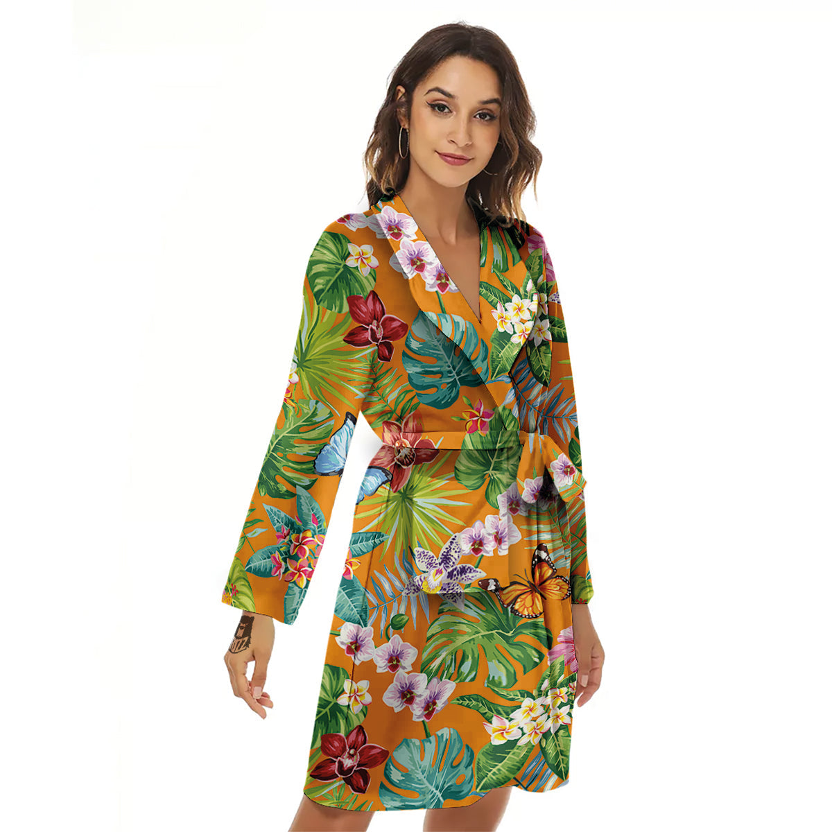 Floral Aloha Hawaii Print Pattern Women's Robe-grizzshop