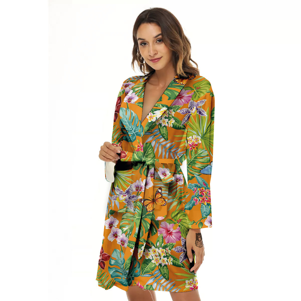 Floral Aloha Hawaii Print Pattern Women's Robe-grizzshop