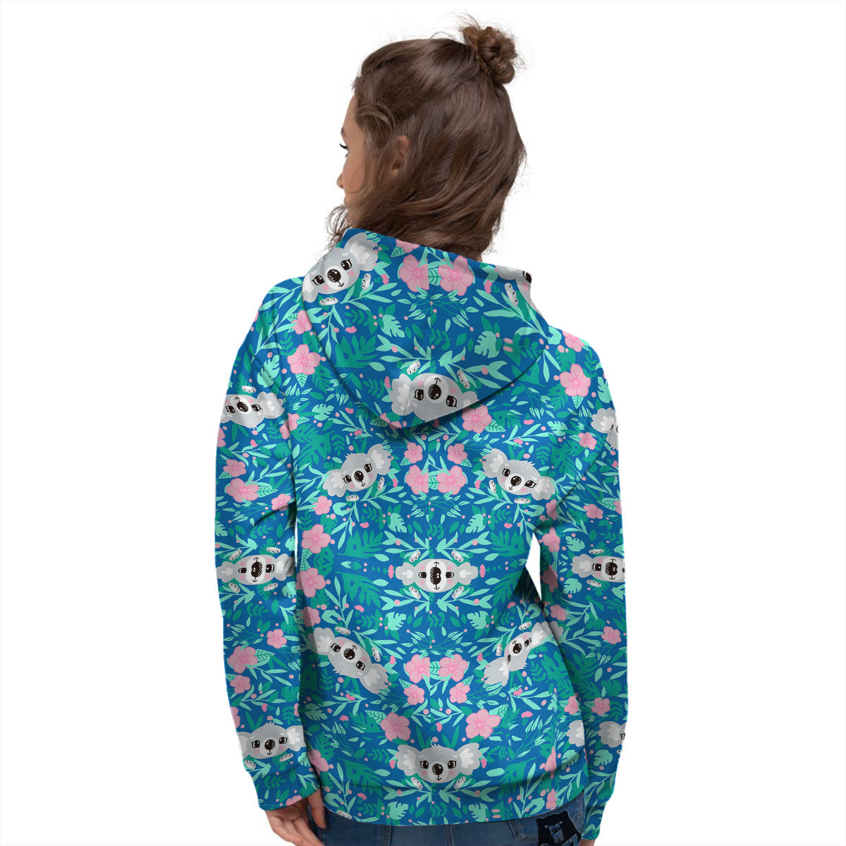 Floral And Baby Koala Print Pattern Women's Hoodie-grizzshop