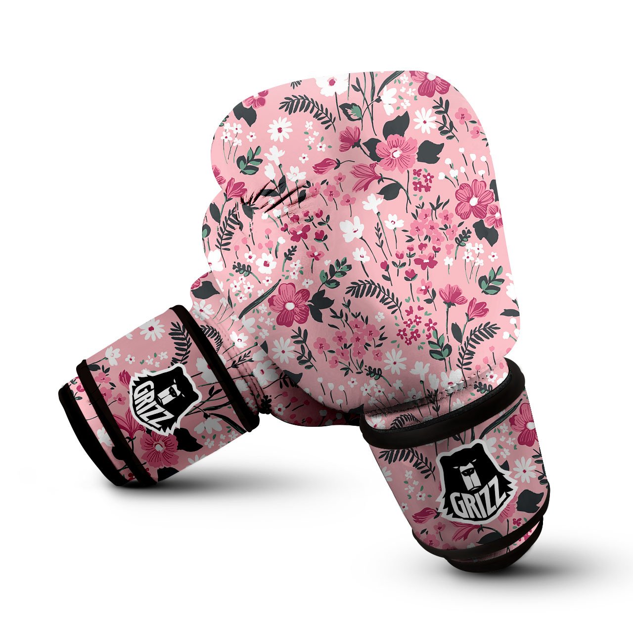 Floral Flower Pink Print Pattern Boxing Gloves-grizzshop