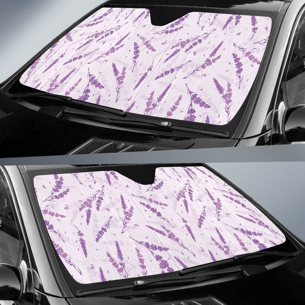 Floral Lavender Pattern Print Car Sun Shade-grizzshop