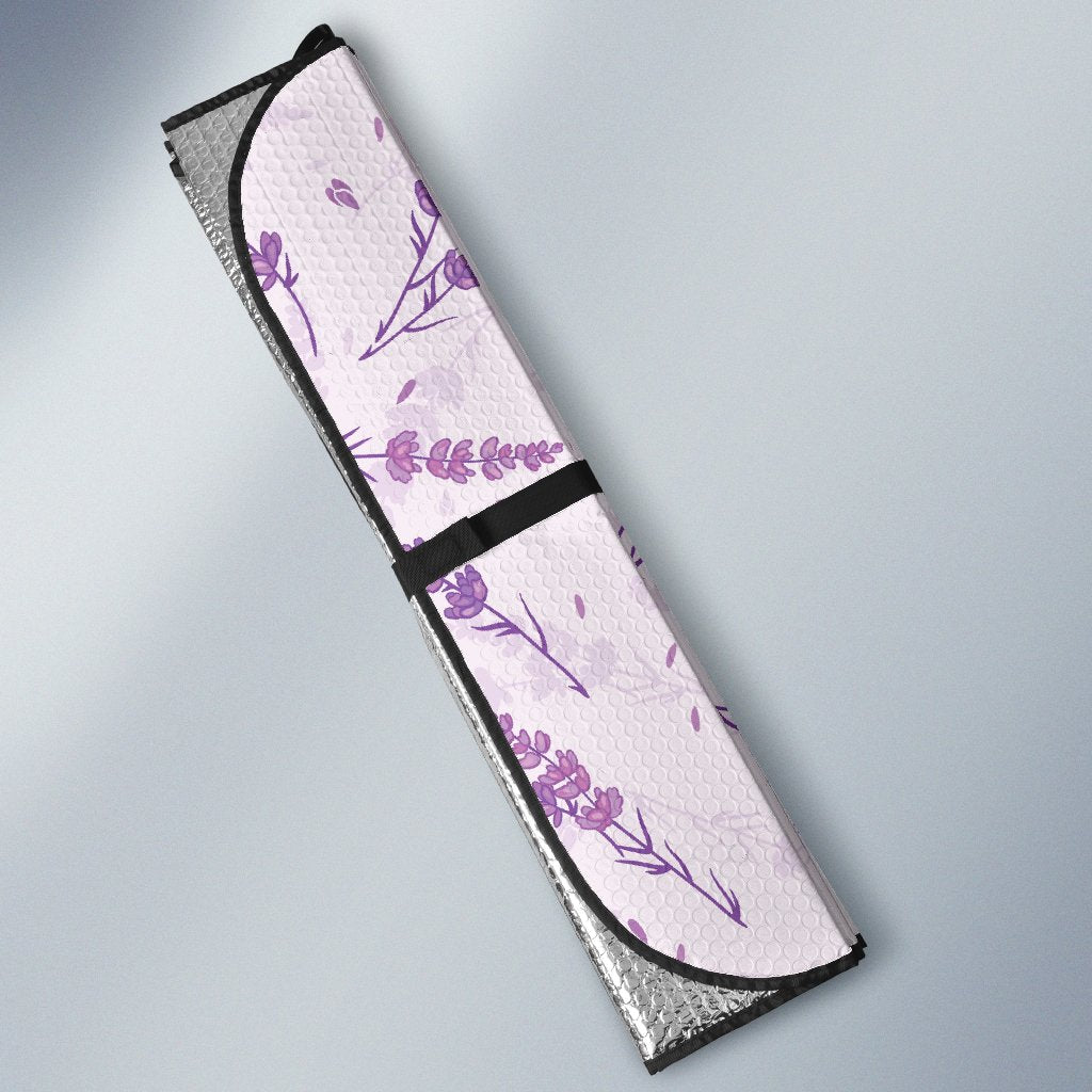 Floral Lavender Pattern Print Car Sun Shade-grizzshop