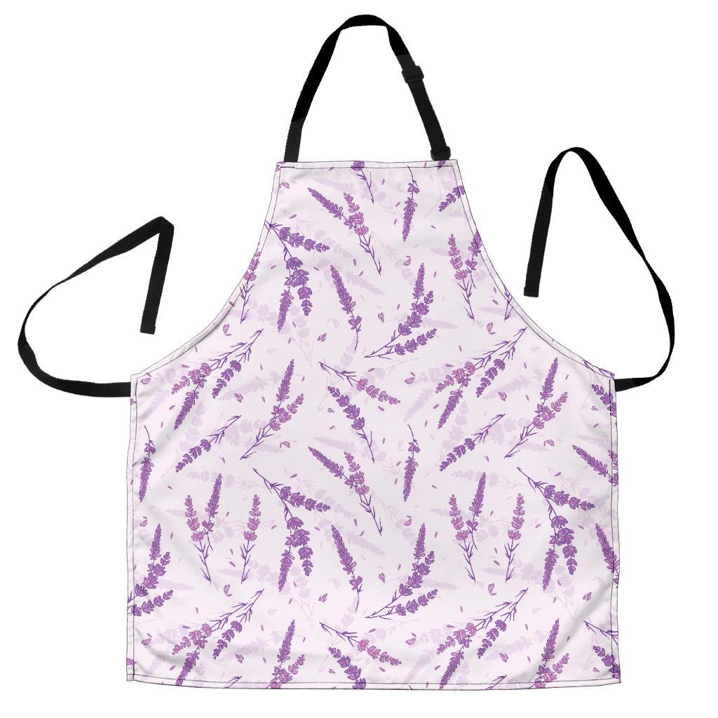 Floral Lavender Pattern Print Men's Apron-grizzshop