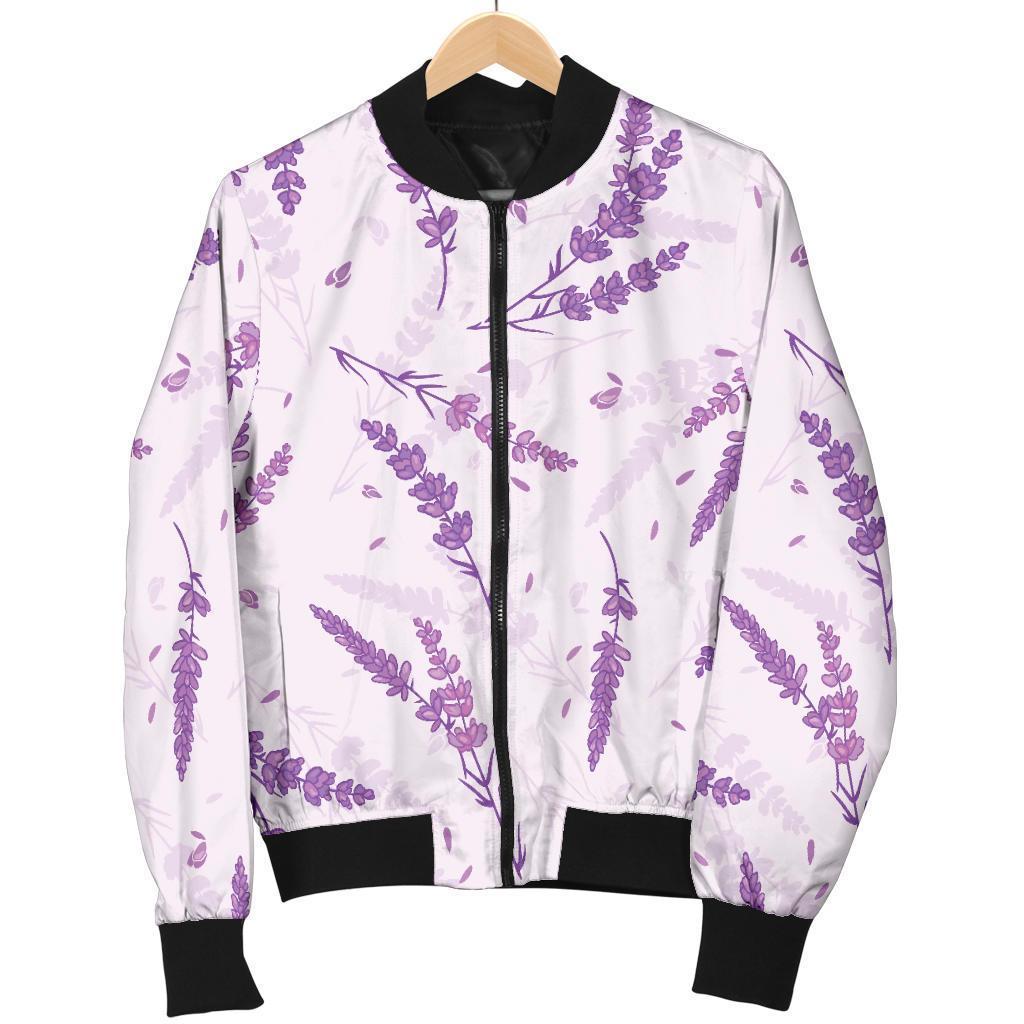 Floral Lavender Pattern Print Men's Bomber Jacket-grizzshop