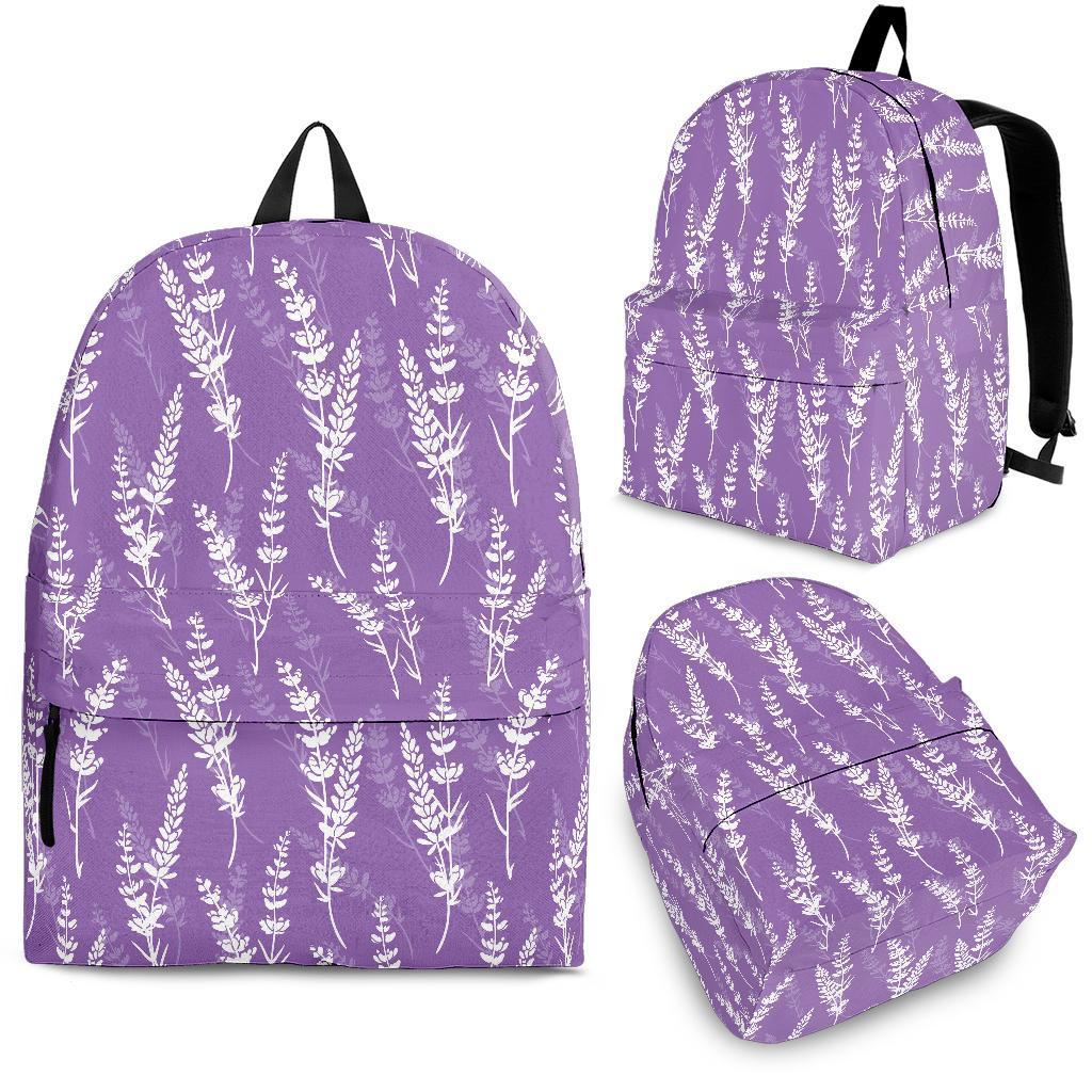 Floral Lavender Print Pattern Backpack-grizzshop