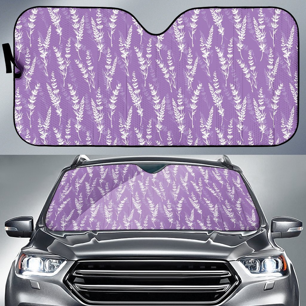 Floral Lavender Print Pattern Car Sun Shade-grizzshop