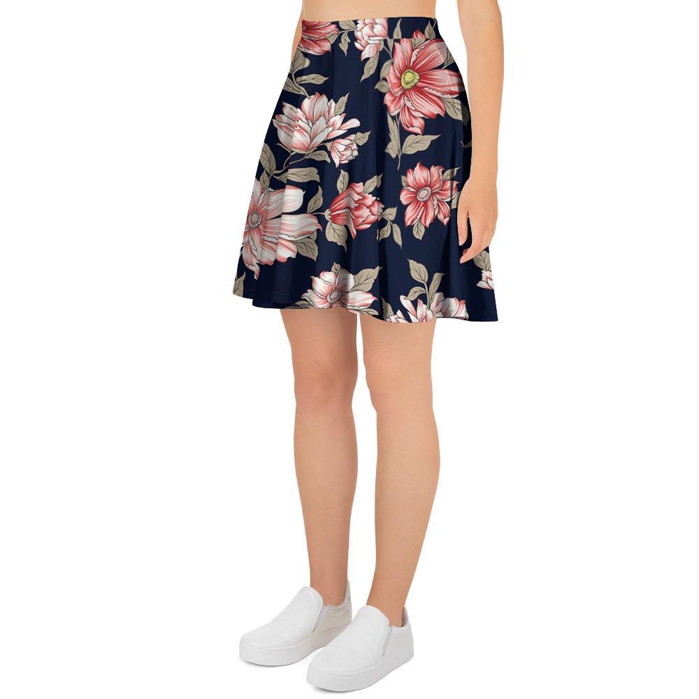 Floral Rose Print Women's Skirt-grizzshop
