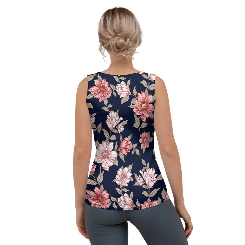 Floral Rose Print Women's Tank Top-grizzshop