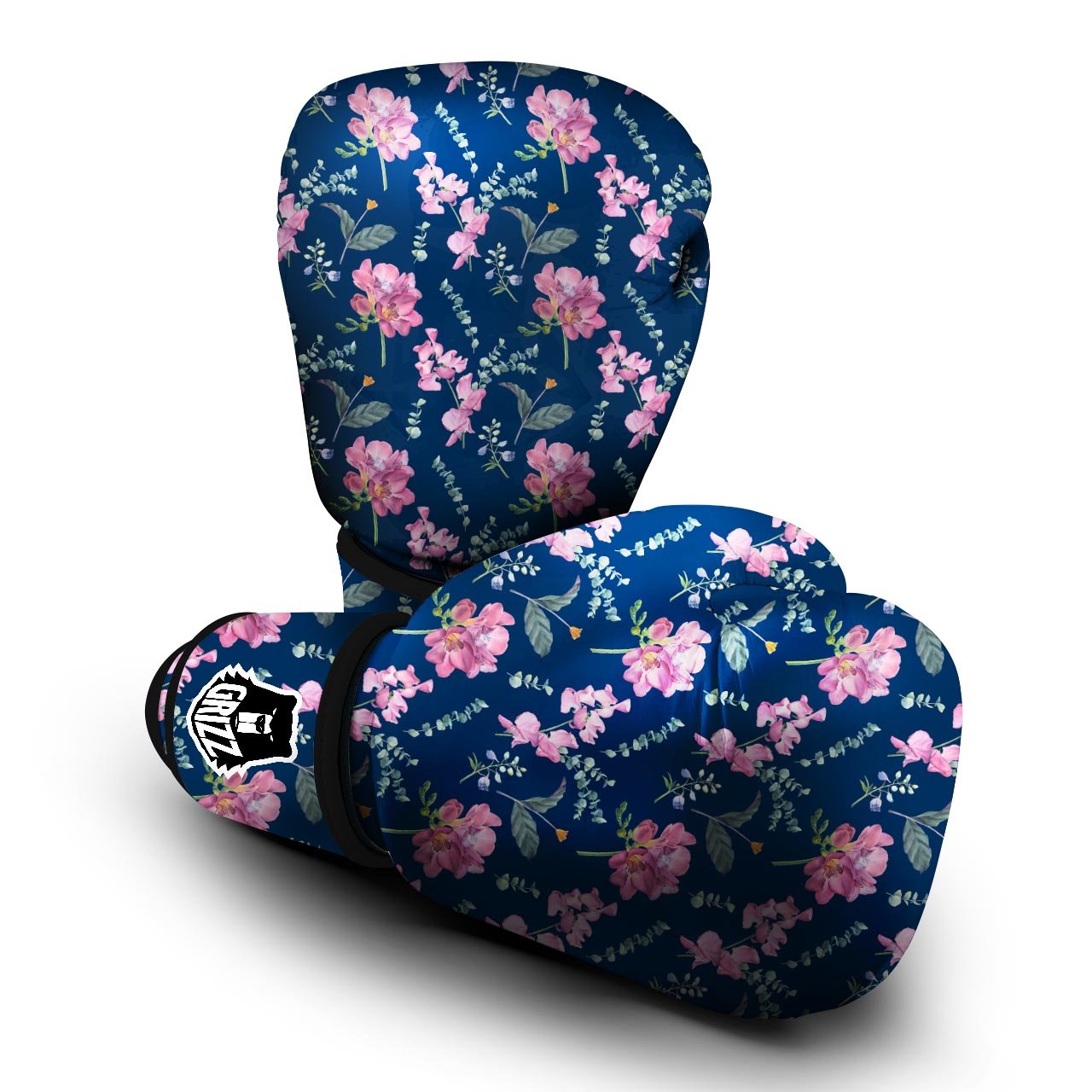 Floral Sweet Pea Print Pattern Boxing Gloves-grizzshop