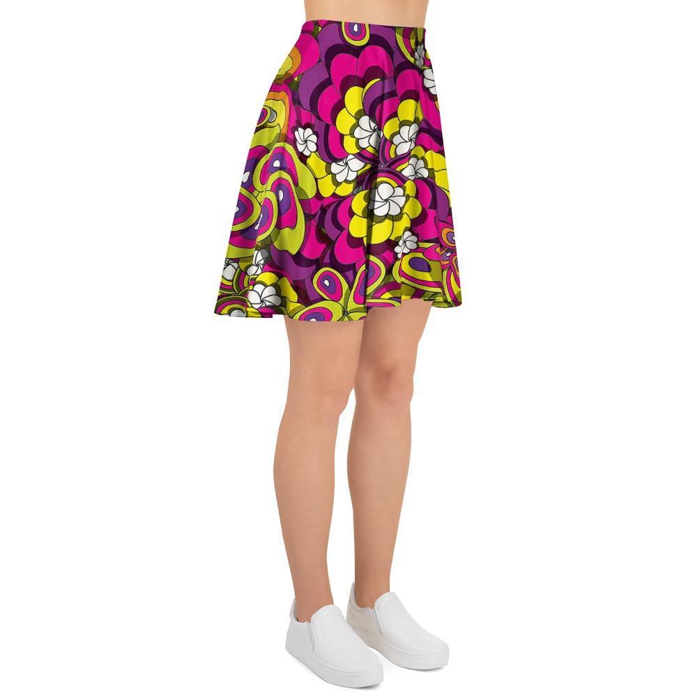 Floral Trippy Women's Skirt-grizzshop
