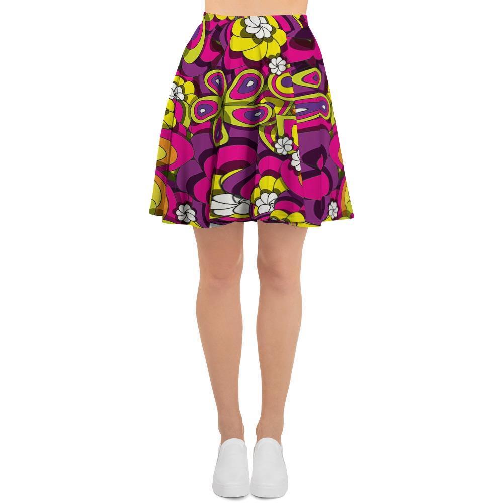 Floral Trippy Women's Skirt-grizzshop