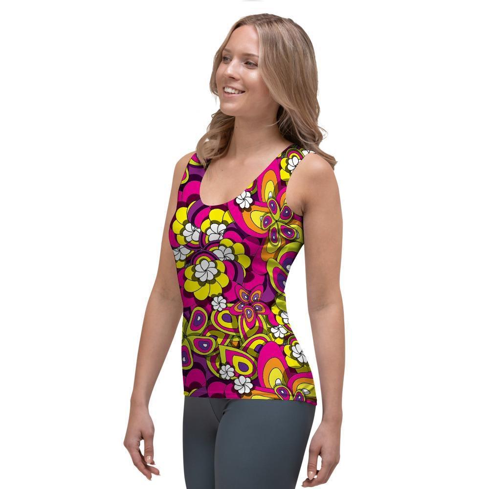 Floral Trippy Women's Tank Top-grizzshop