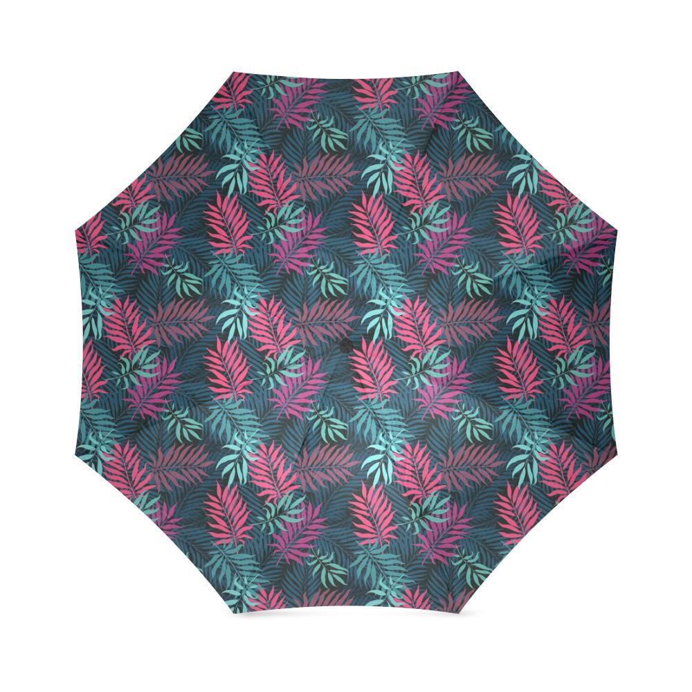 Floral Tropical Hawaiian Palm Leaves Pattern Print Foldable Umbrella-grizzshop
