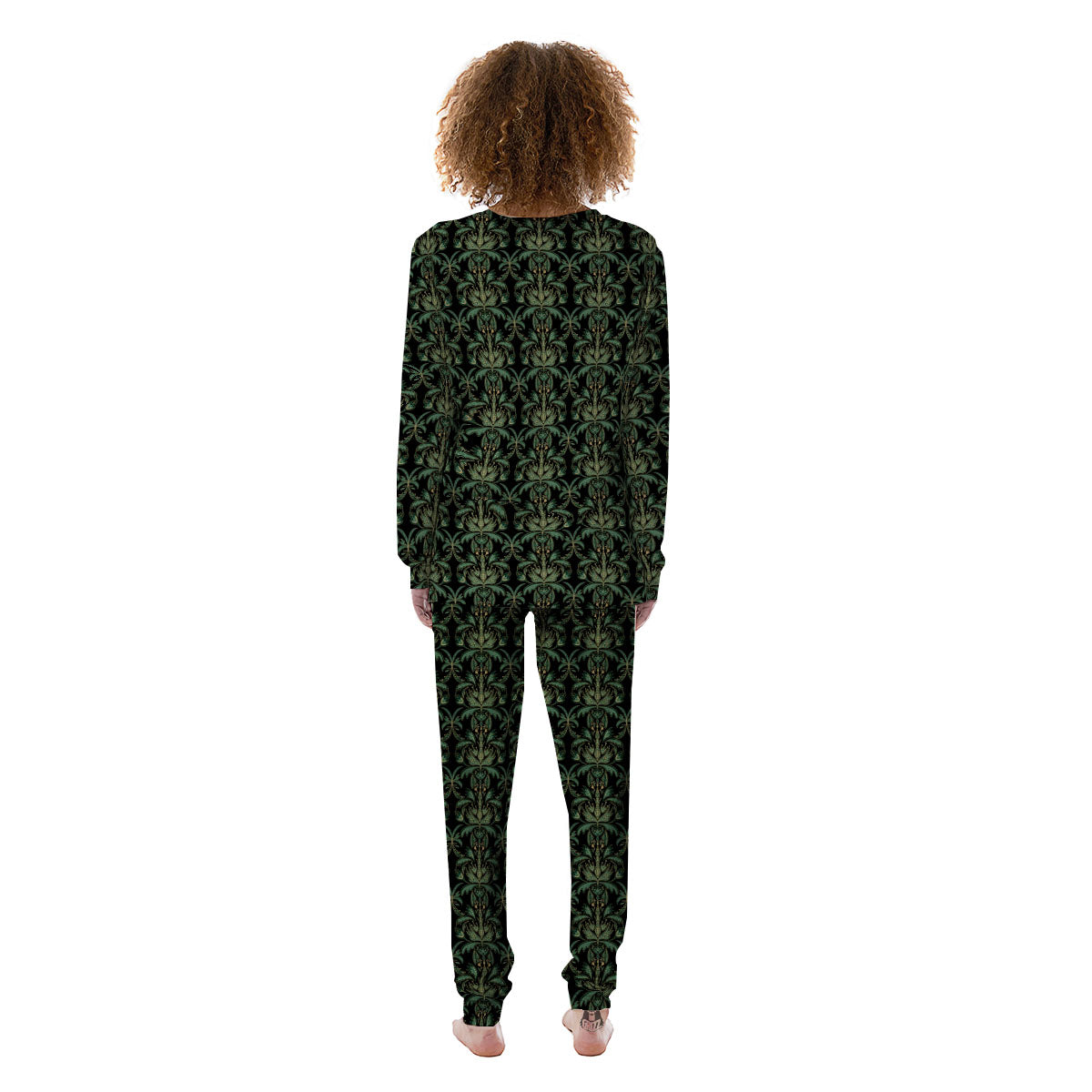 Floral Western Dark Print Pattern Women's Pajamas-grizzshop