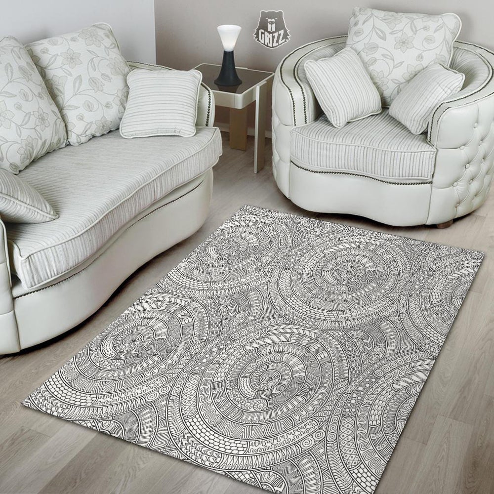 Floral Zentangle Print Pattern Floor Mat-grizzshop
