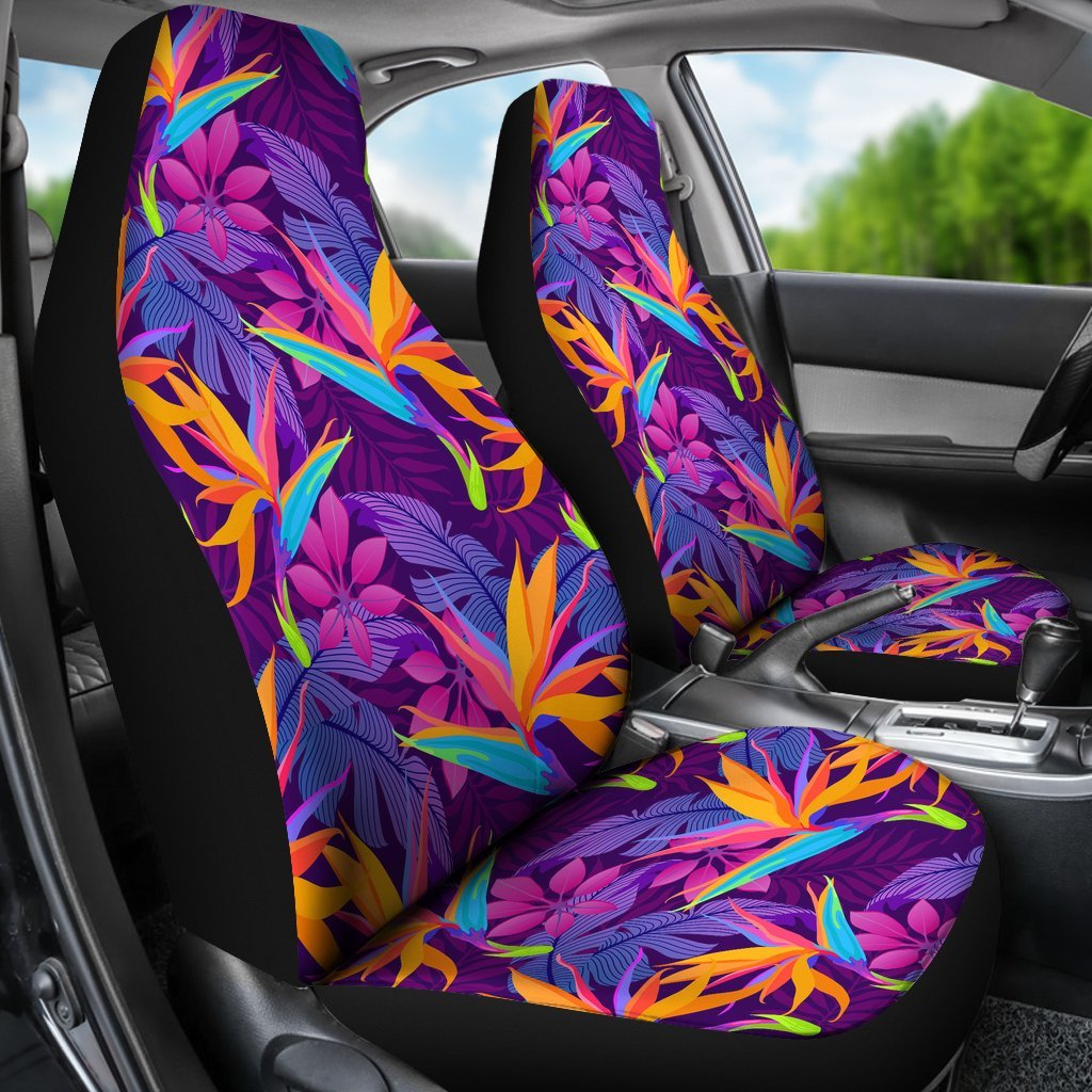 Floral Hawaiian Tropical Palm Leaves Pattern Print Universal Fit Car Seat Cover-grizzshop