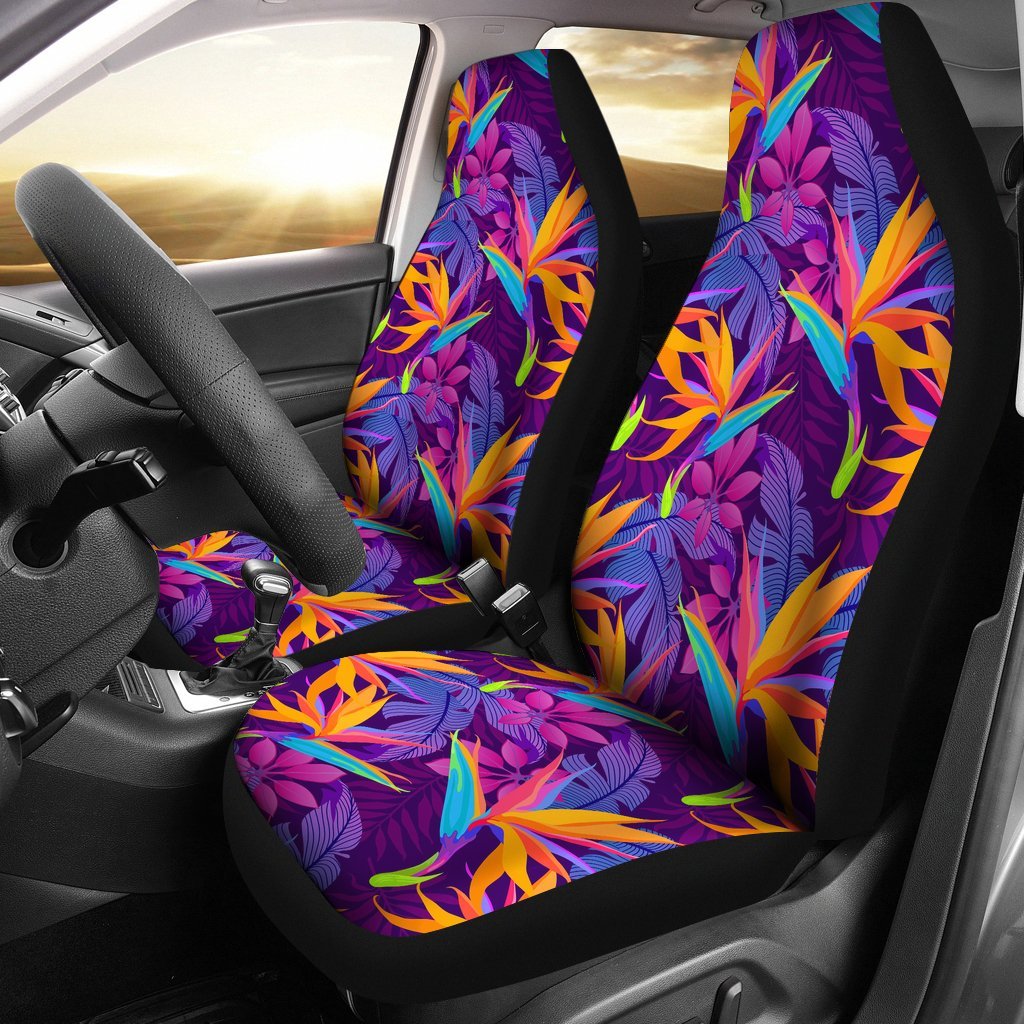 Floral Hawaiian Tropical Palm Leaves Pattern Print Universal Fit Car Seat Cover-grizzshop
