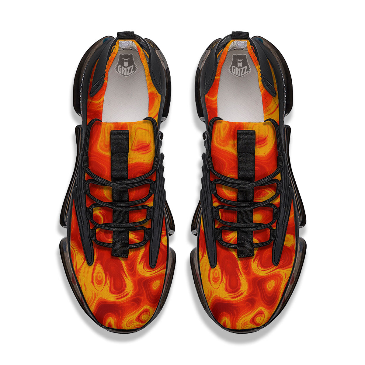 Flow Lava Print Black Gym Shoes-grizzshop