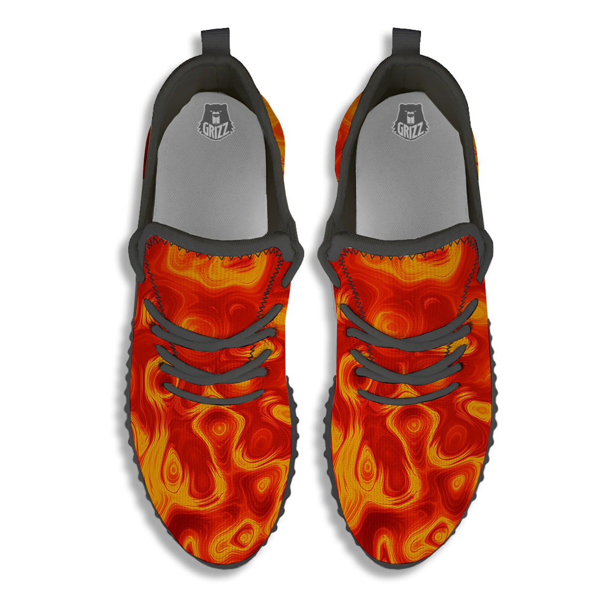 Flow Lava Print Black Walking Shoes-grizzshop