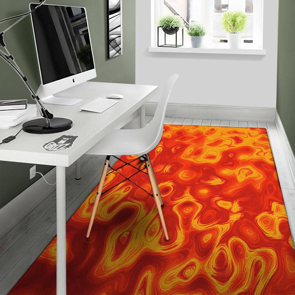 Flow Lava Print Floor Mat-grizzshop
