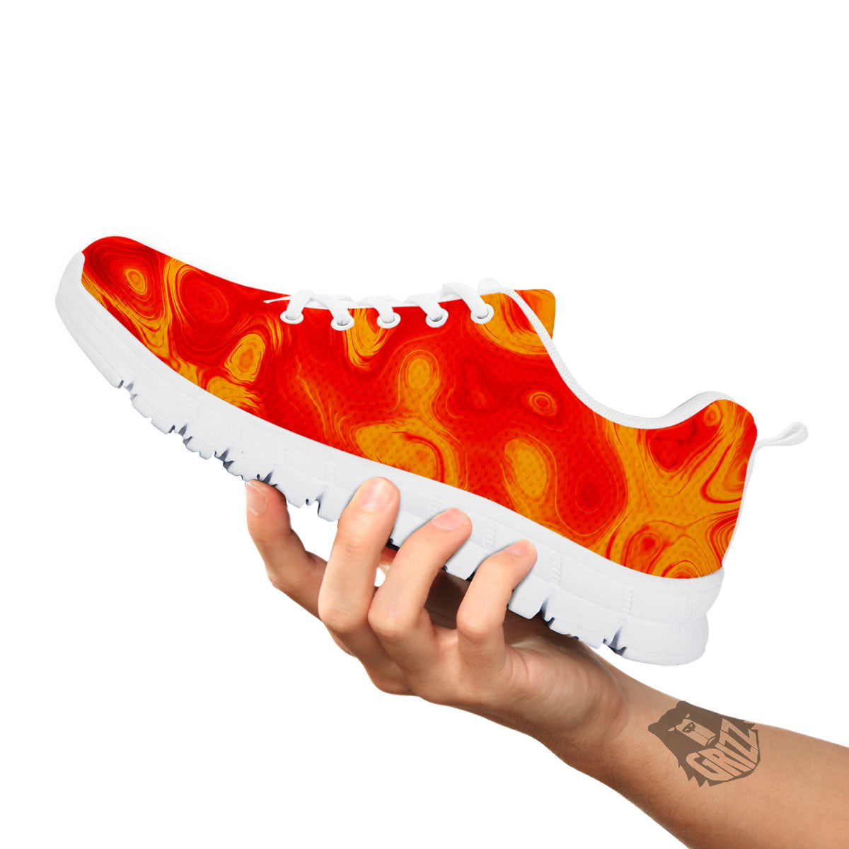 Flow Lava Print White Sneaker-grizzshop