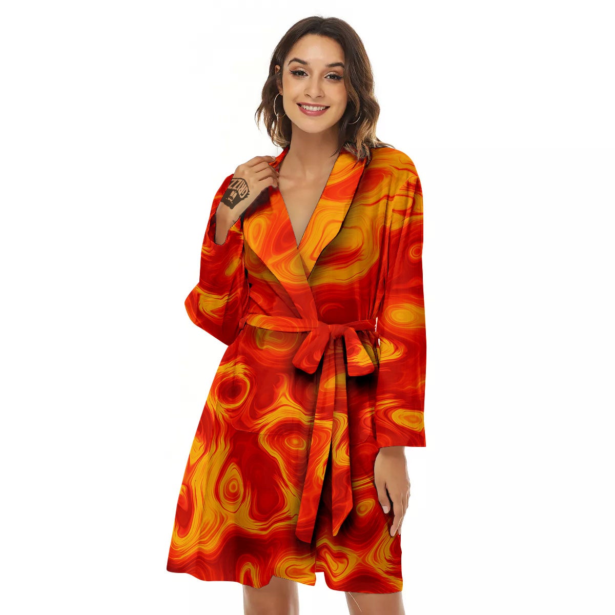 Flow Lava Print Women's Robe-grizzshop