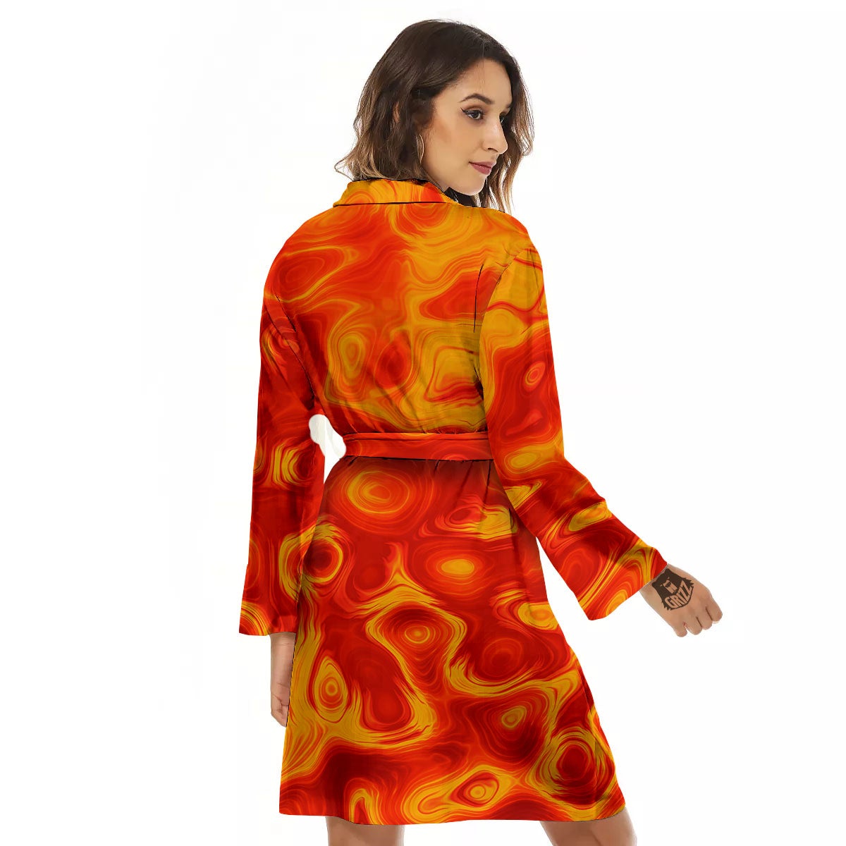 Flow Lava Print Women's Robe-grizzshop