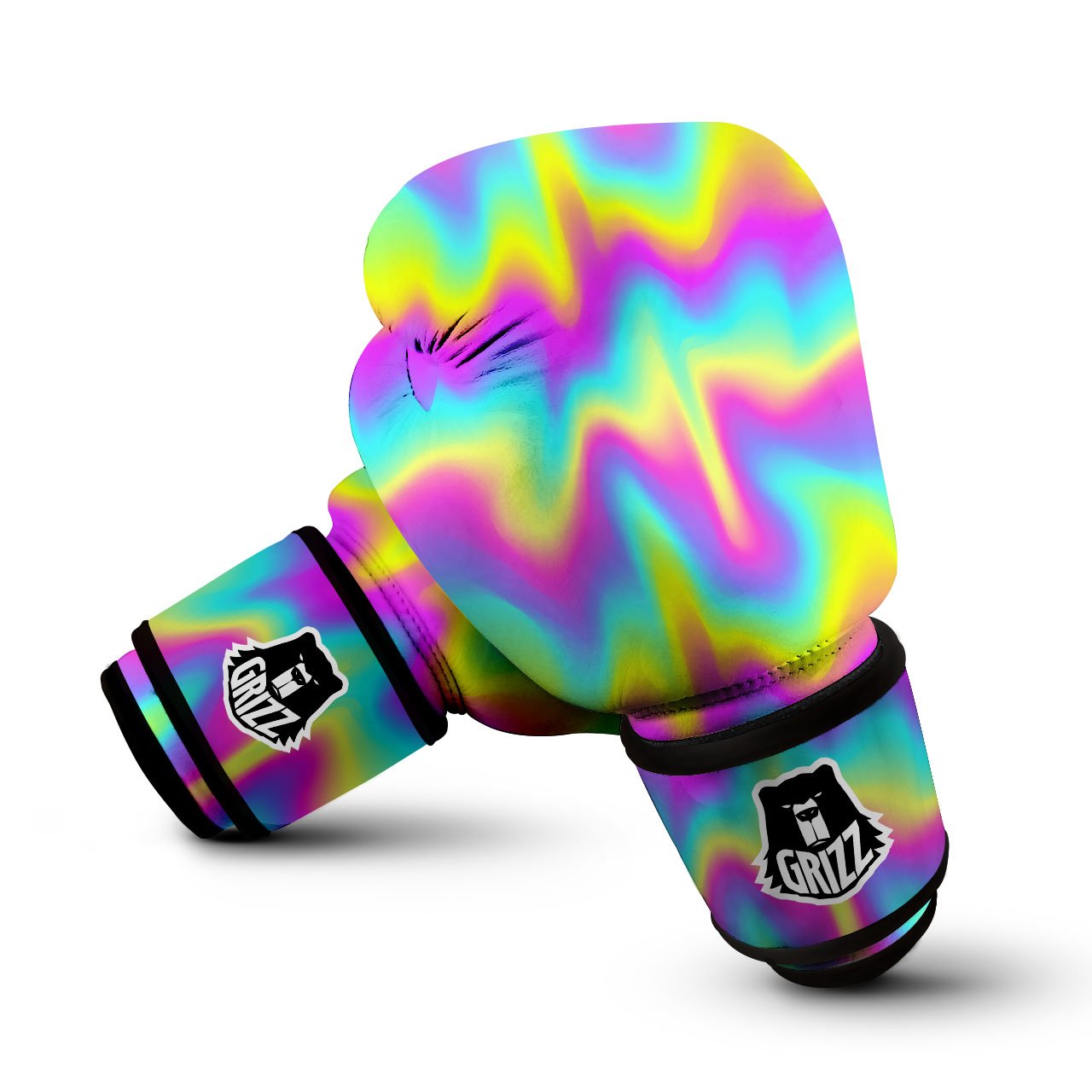 Flow Rainbow Print Pattern Boxing Gloves-grizzshop