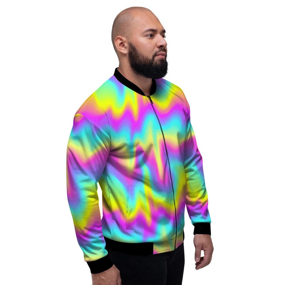 Flow Rainbow Print Pattern Men's Bomber Jacket-grizzshop