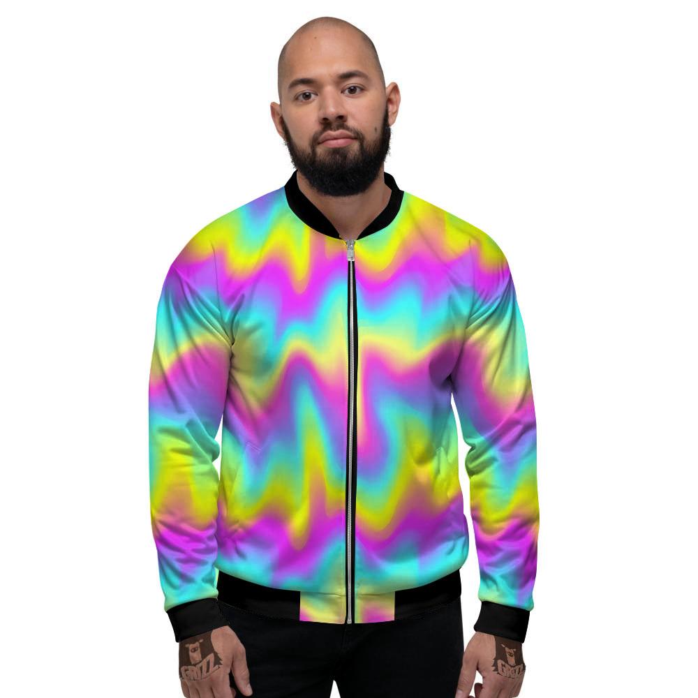 Flow Rainbow Print Pattern Men's Bomber Jacket-grizzshop