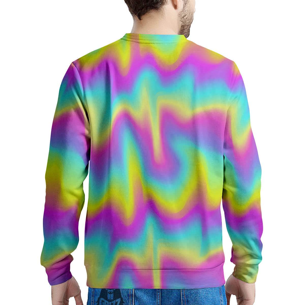Flow Rainbow Print Pattern Men's Sweatshirt-grizzshop