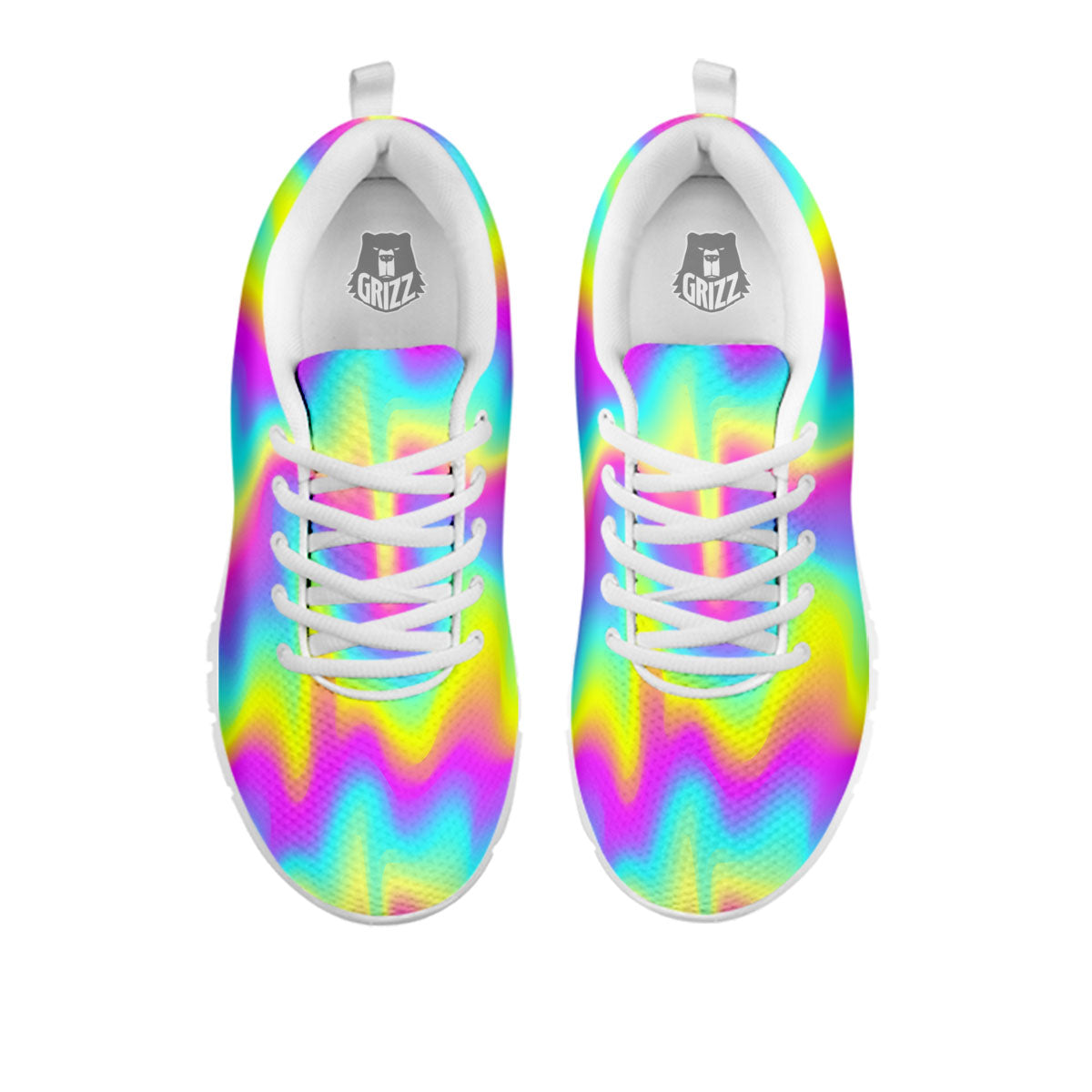 Flow Rainbow Print Pattern White Sneaker-grizzshop