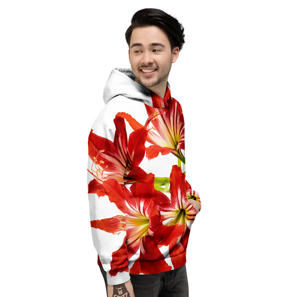 Flower Amaryllis Print Men's Hoodie-grizzshop