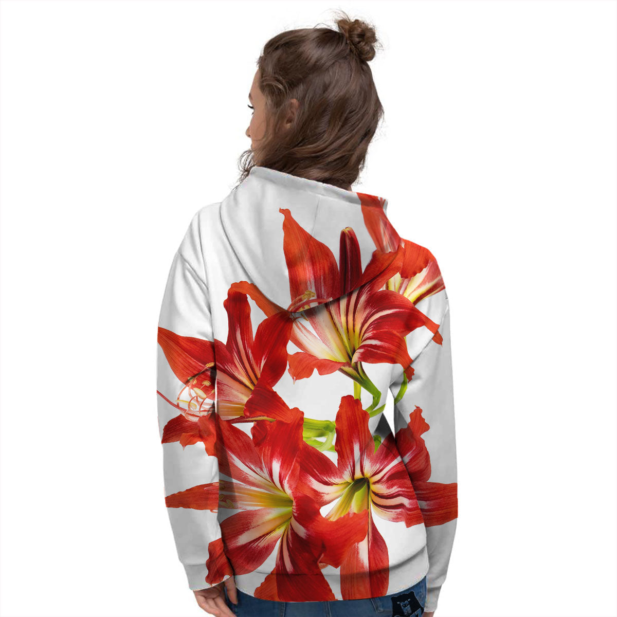 Flower Amaryllis Print Women's Hoodie-grizzshop