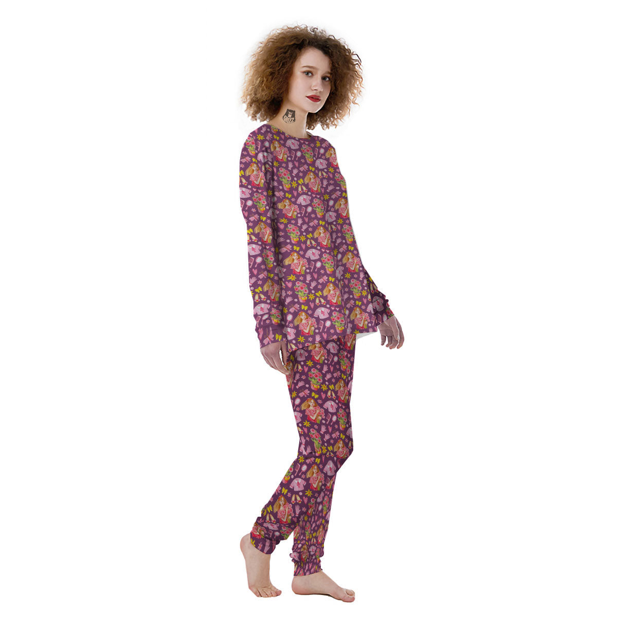 Flower And Girly Print Pattern Women's Pajamas-grizzshop