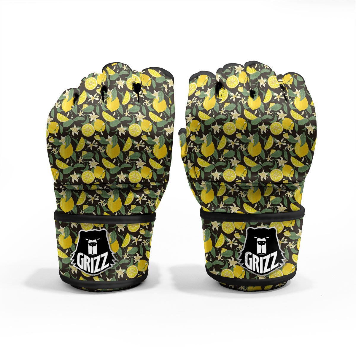Flower And Lemon Print Pattern MMA Gloves-grizzshop