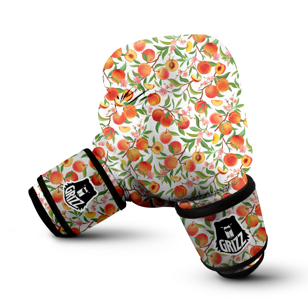 Flower Apricot And Print Pattern Boxing Gloves-grizzshop